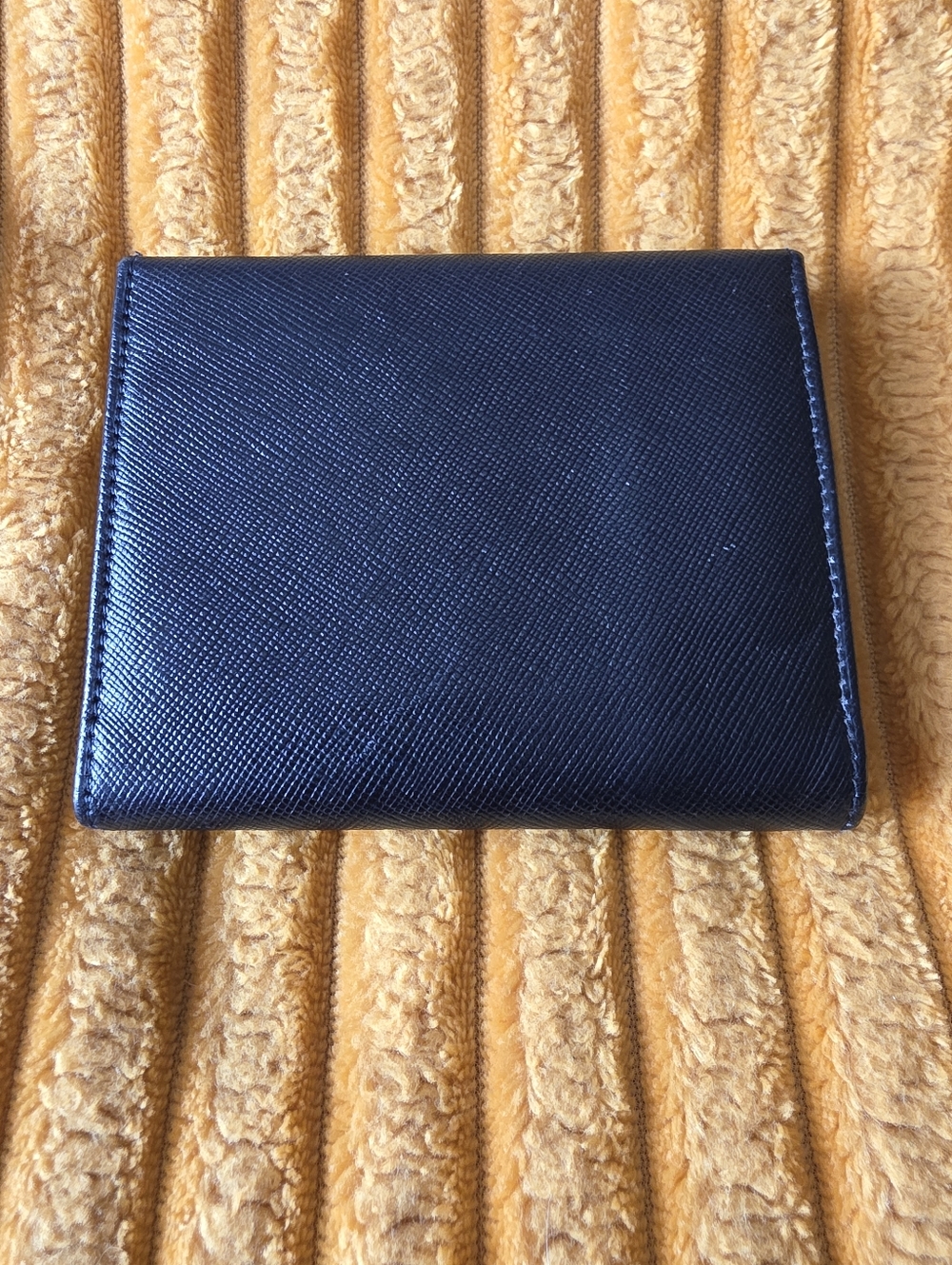 Prada Black Saffiano Leather Triangular Logo Compact Wallet - Picture 7 of 7